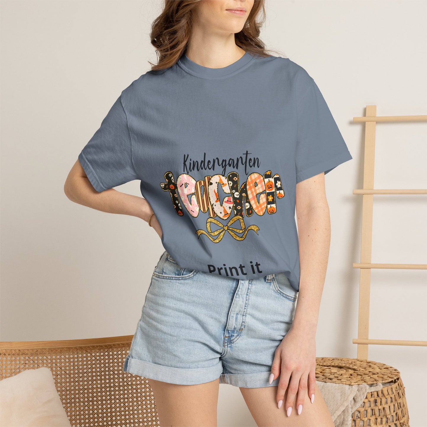Kindergarten Teacher T-shirt | Cute School Apple Letters, Back-to-School Tee