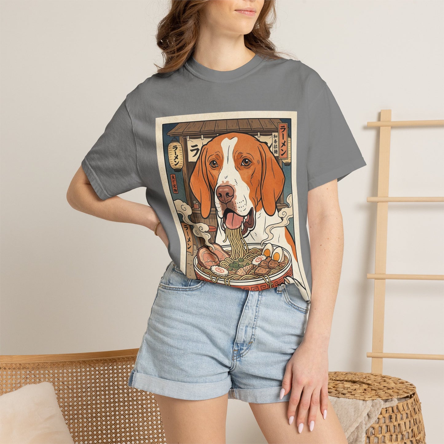 Braque St. Germain Ramen Bowl T-Shirt | Dog Noodle Illustration