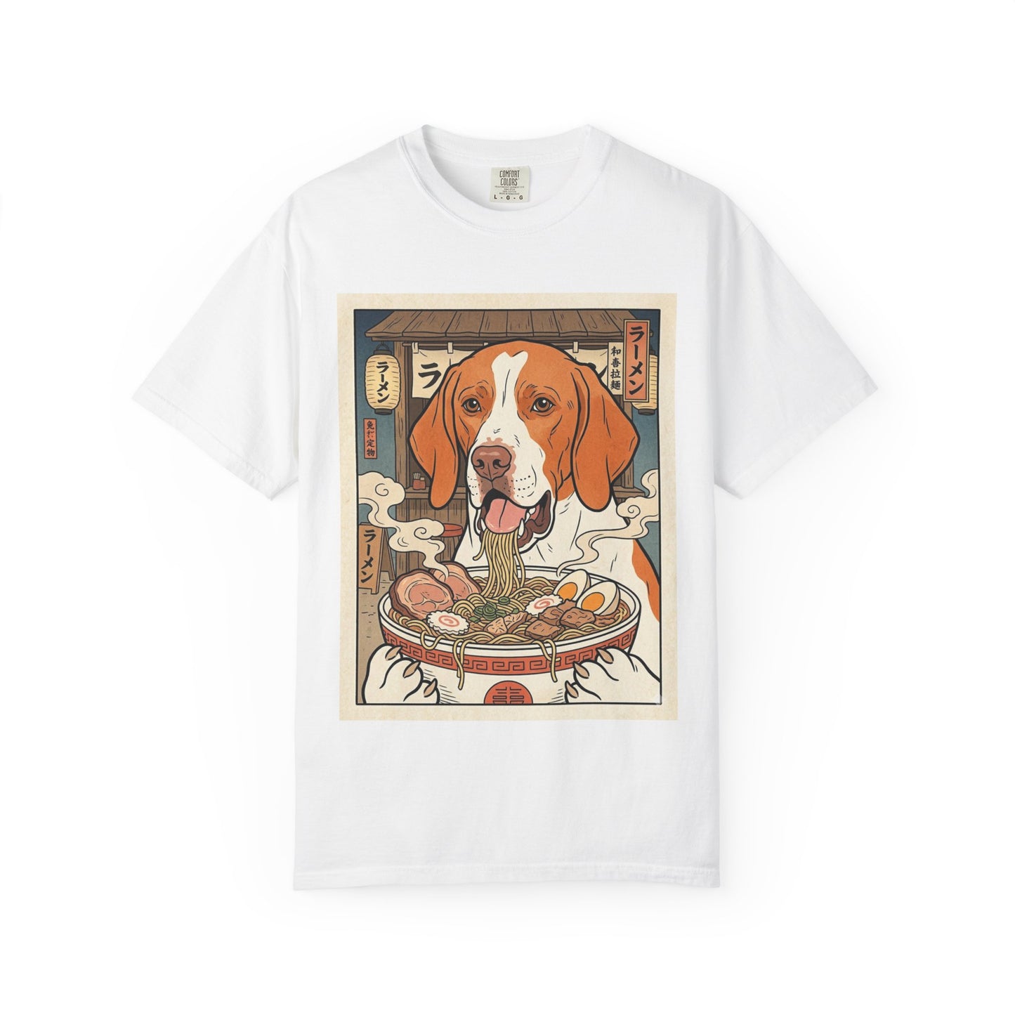 Braque St. Germain Ramen Bowl T-Shirt | Dog Noodle Illustration