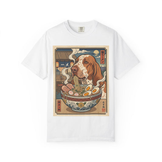 Bracco Italiano Ramen Illustration T-Shirt | Anime Style Dog Bowl