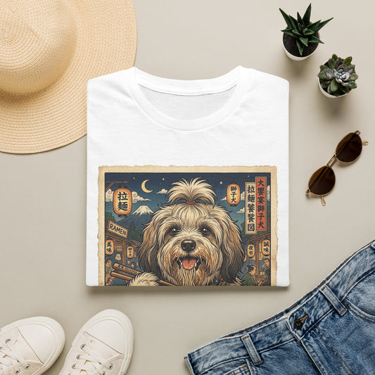 Ramen Löwchen T-Shirt — Cute Dog in Night Market Graphic Tee