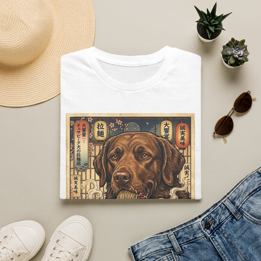 Chesapeake Bay Retriever Ramen Bowl T-Shirt | Japanese Vintage Dog Illustration