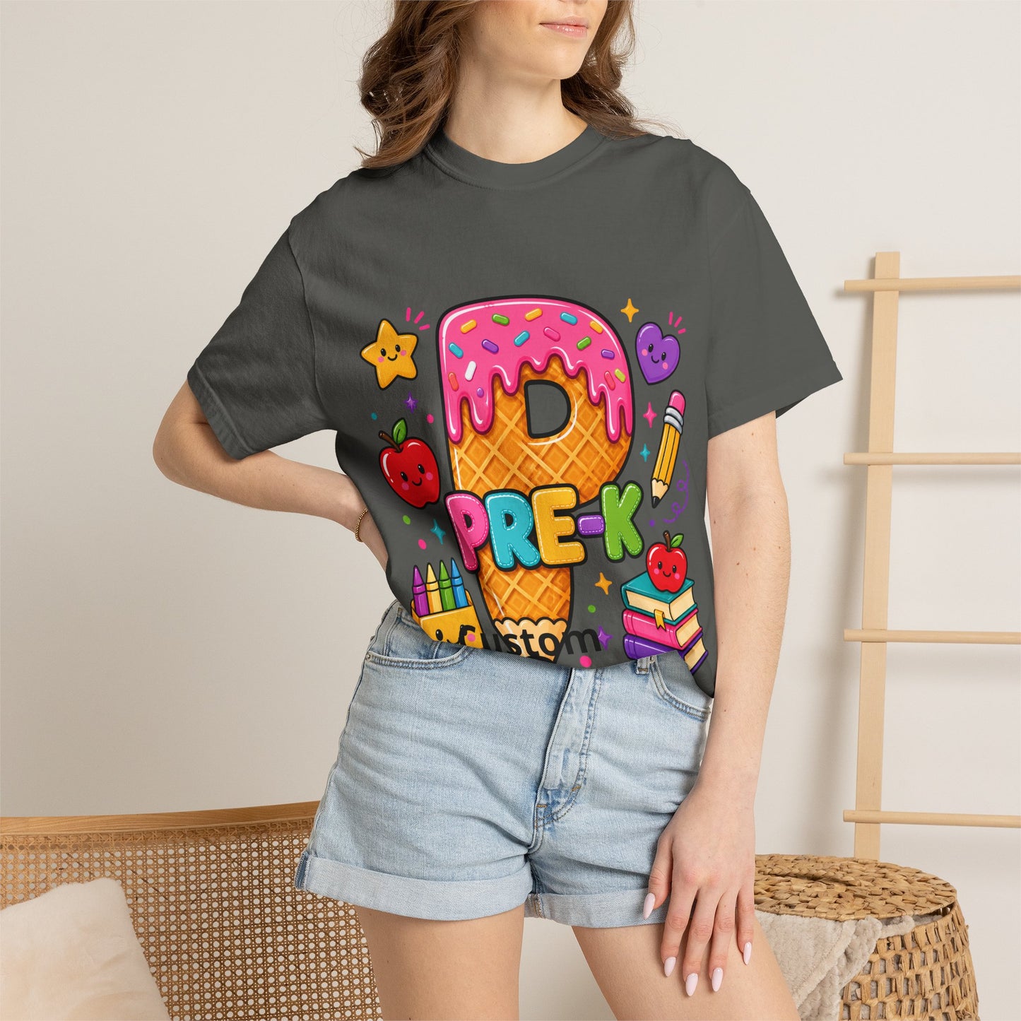 Pre-K Donut Ice Cream Cone Graphic T-Shirt | Preschool Teacher Shirt