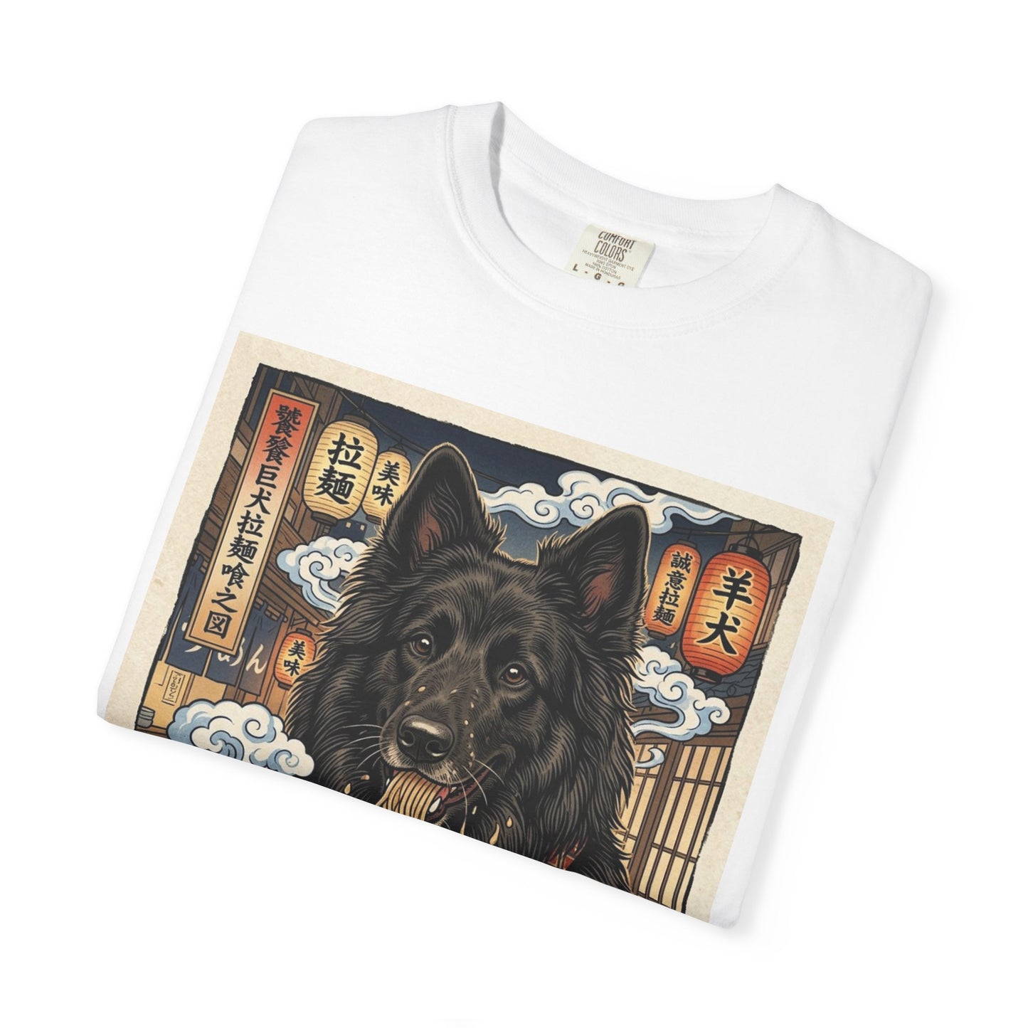 Belgian sheepdog  Eating Ramen T-Shirt | Japanese Ukiyo-e Style