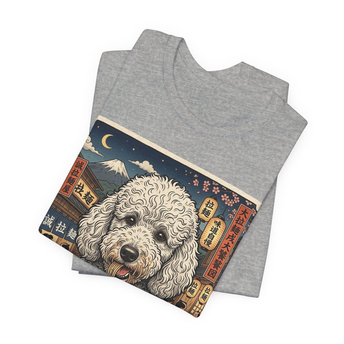Ramen T-Shirt — Cute Miniature Poodle Eating Ramen Graphic Tee