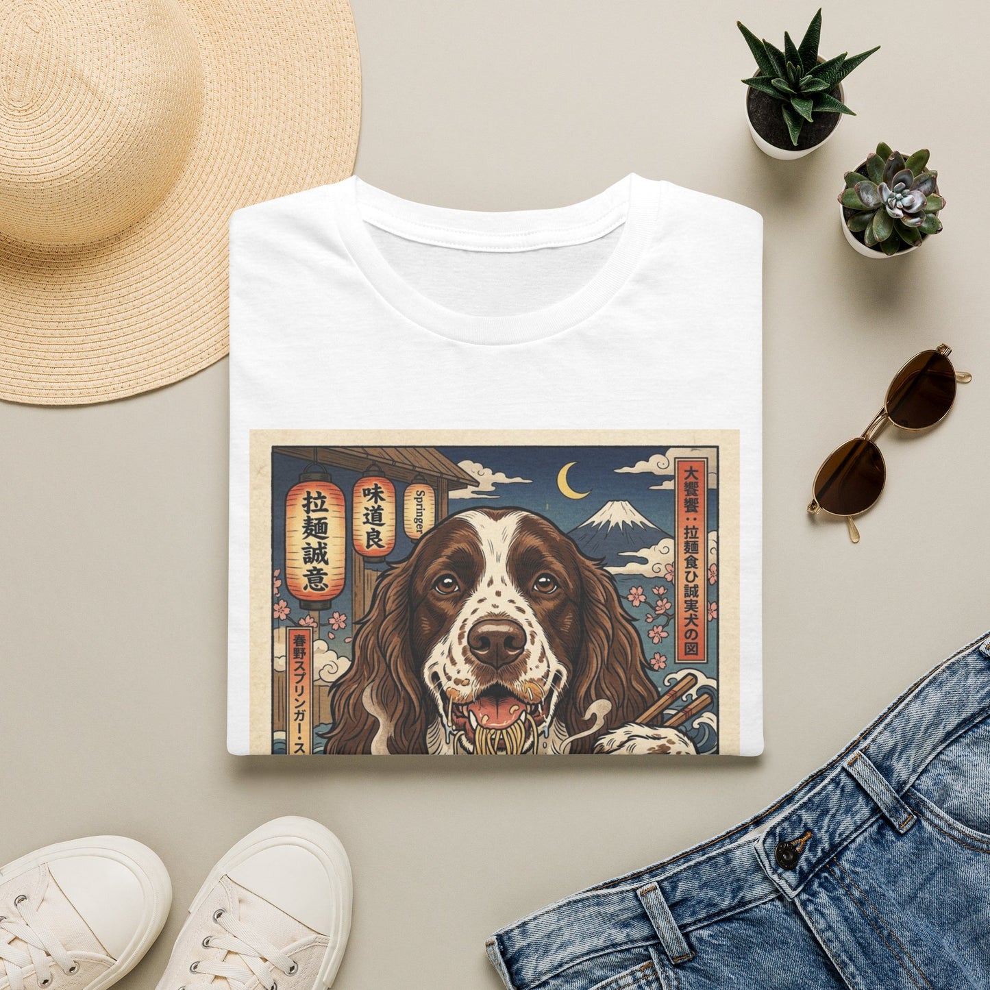English Springer Spaniel Ramen Tee — Cute Dog Graphic T‑Shirt
