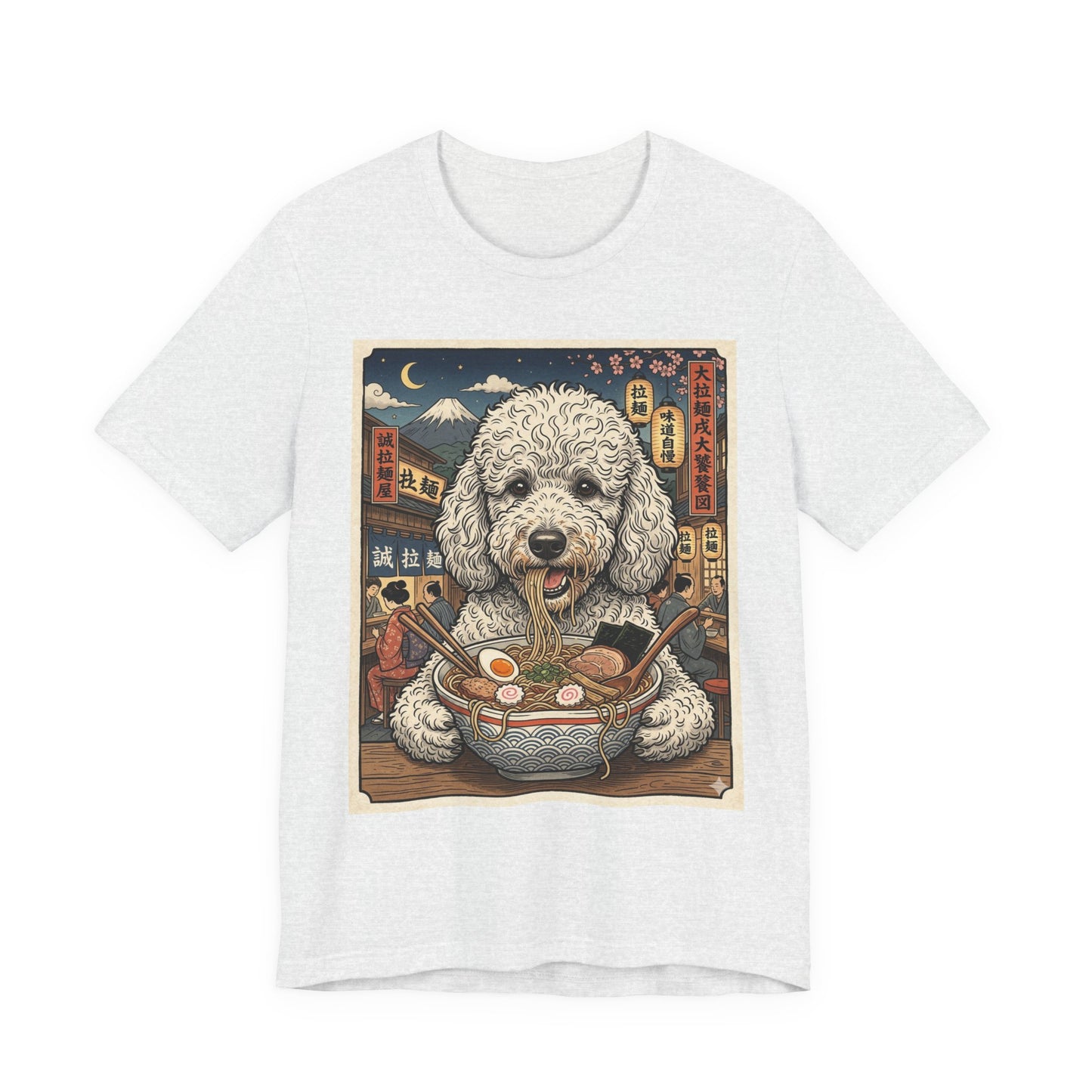 Ramen T-Shirt — Cute Miniature Poodle Eating Ramen Graphic Tee