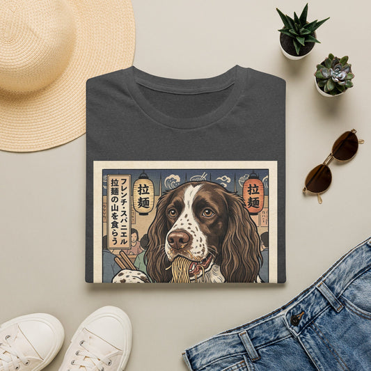 French Spaniel Ramen Bowl T-Shirt — Japanese Style Dog Graphic Tee