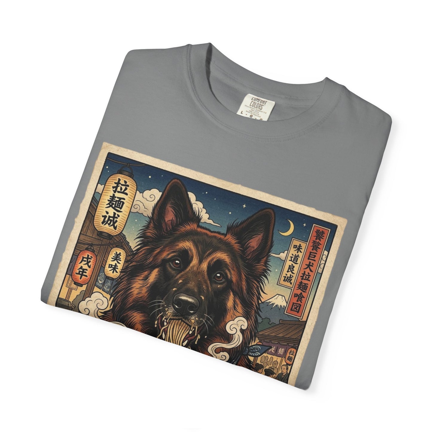 Belgian Tervuren Ramen Bowl T-Shirt | Vintage Japanese Dog Illustration