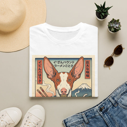 Ibizan Hound dog Eating Ramen Unisex Softstyle T-Shirt