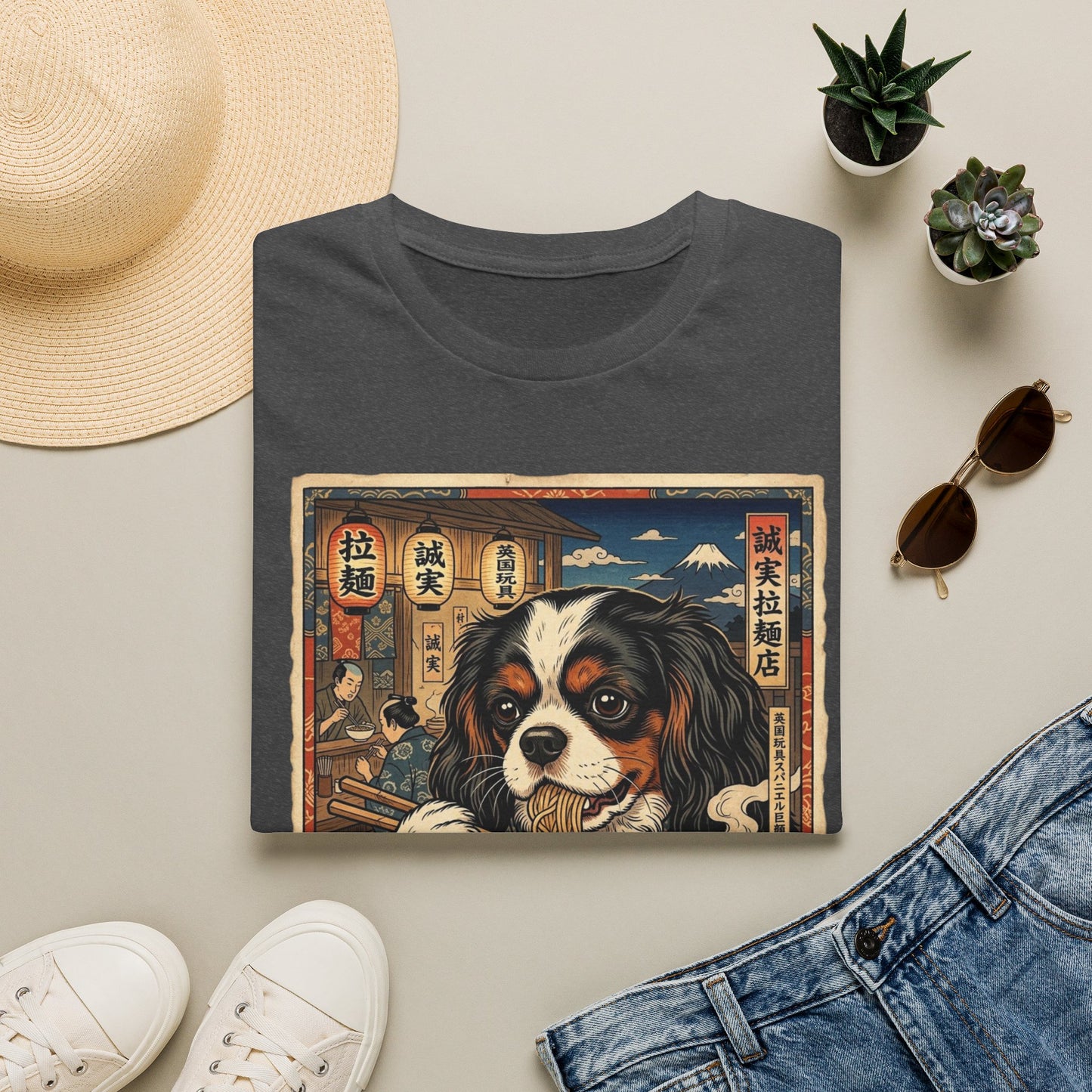 English Toy Spaniel Ramen Tee — Cute Dog Graphic T‑Shirt