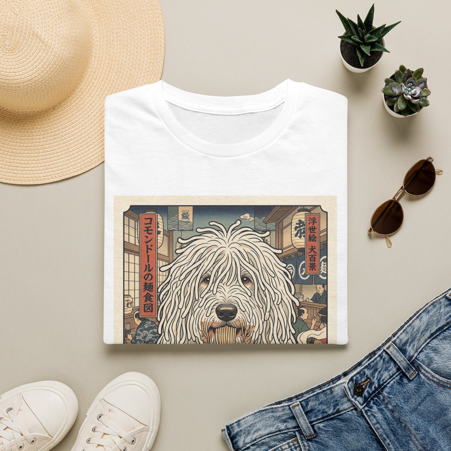 Komondor Dog Ramen T-Shirt — Vintage Japanese-Inspired Pet Graphic Tee