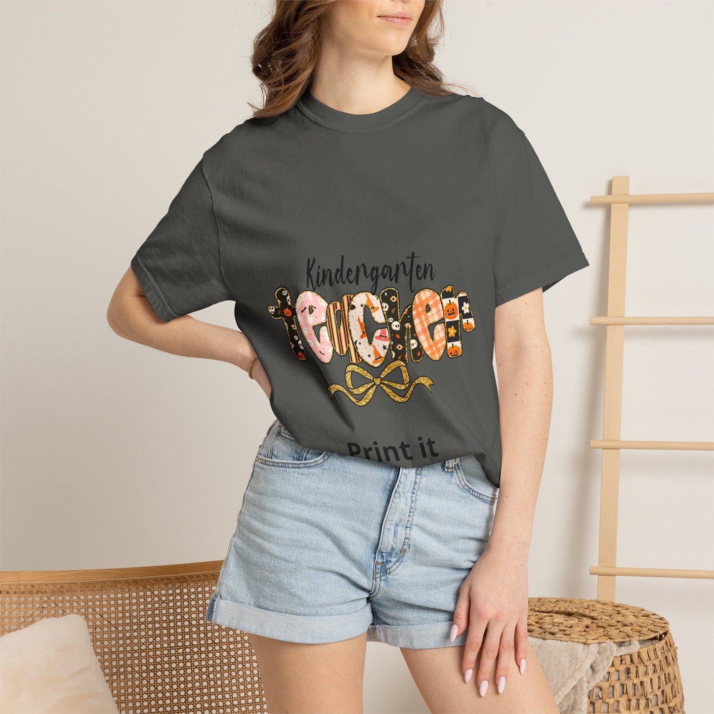 Kindergarten Teacher T-shirt | Cute School Apple Letters, Back-to-School Tee