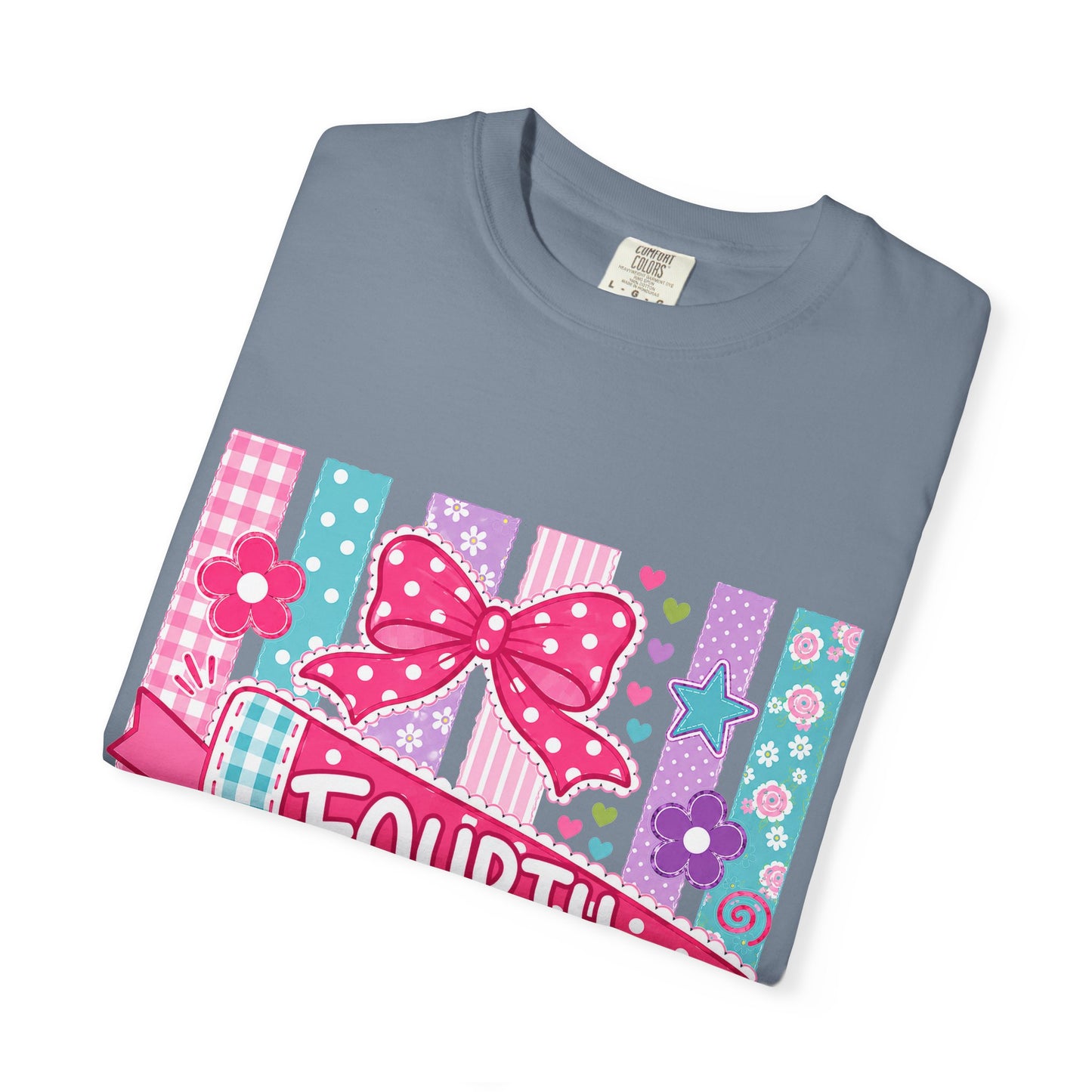 Fourth Grade Pennant Teacher T-shirt | Personalized Teacher Name