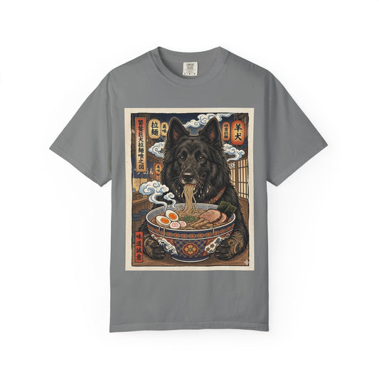 Belgian sheepdog  Eating Ramen T-Shirt | Japanese Ukiyo-e Style
