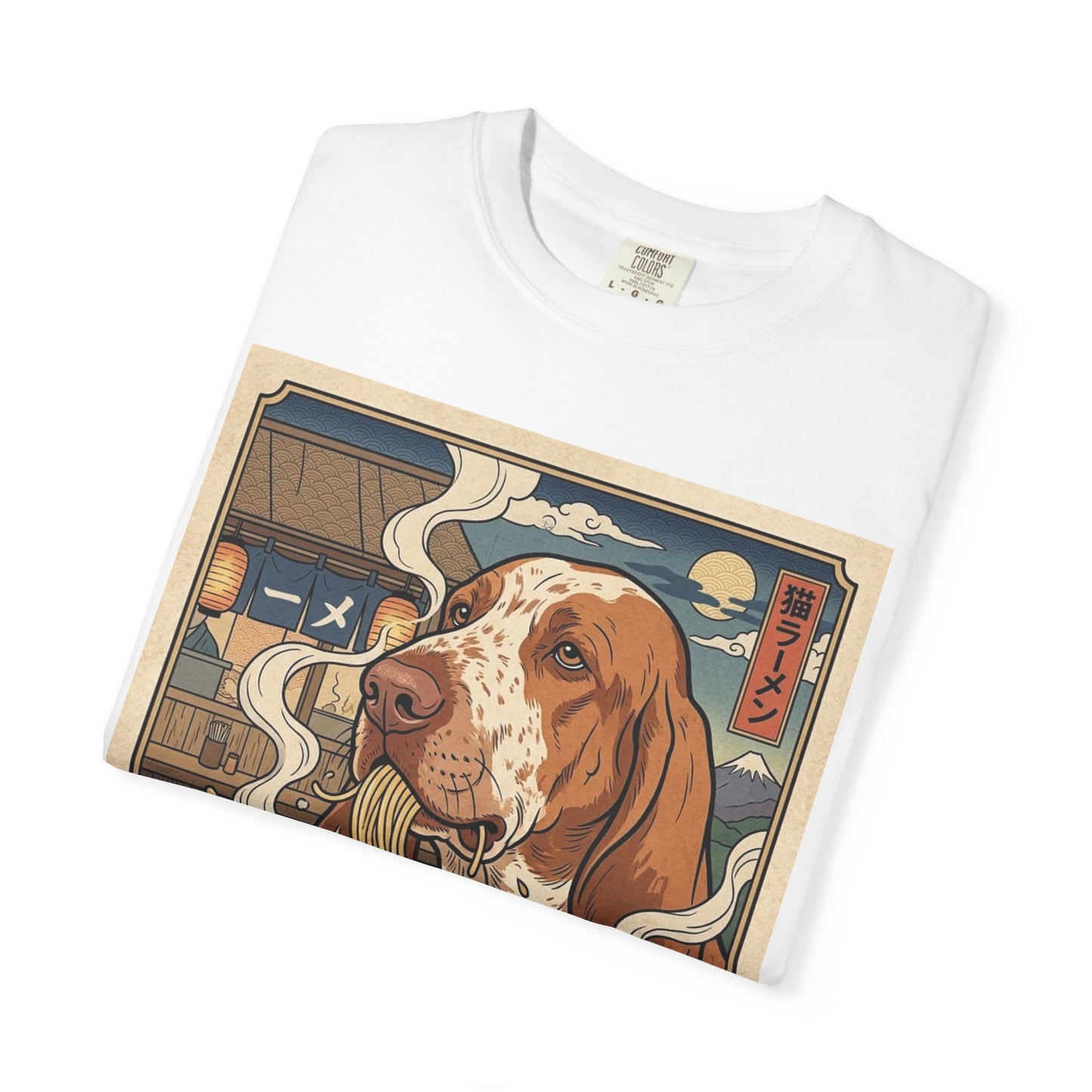 Bracco Italiano Ramen Illustration T-Shirt | Anime Style Dog Bowl