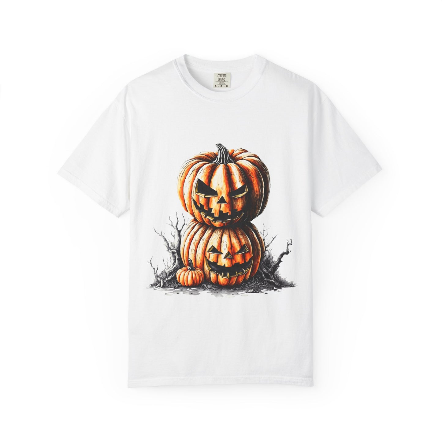 Stacked Jack-o'-Lanterns T-shirt | Halloween Pumpkin Illustration