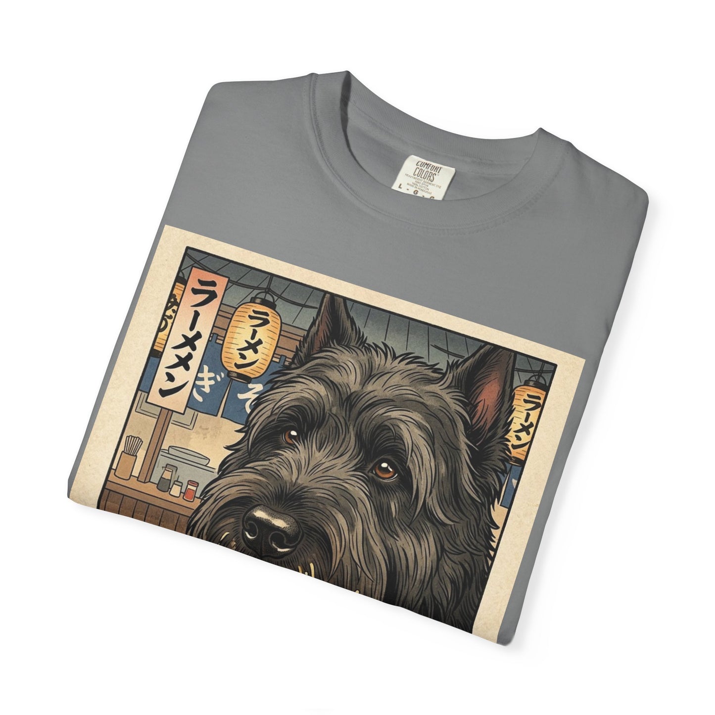 Bouver Des Flandres Terrier Ramen Bowl T-Shirt | Dog Noodle Art