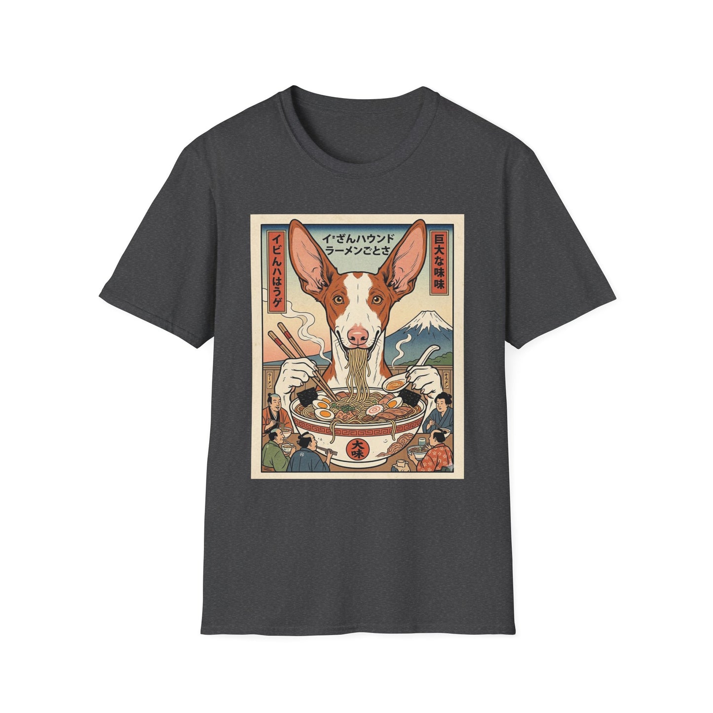 Ibizan Hound dog Eating Ramen Unisex Softstyle T-Shirt