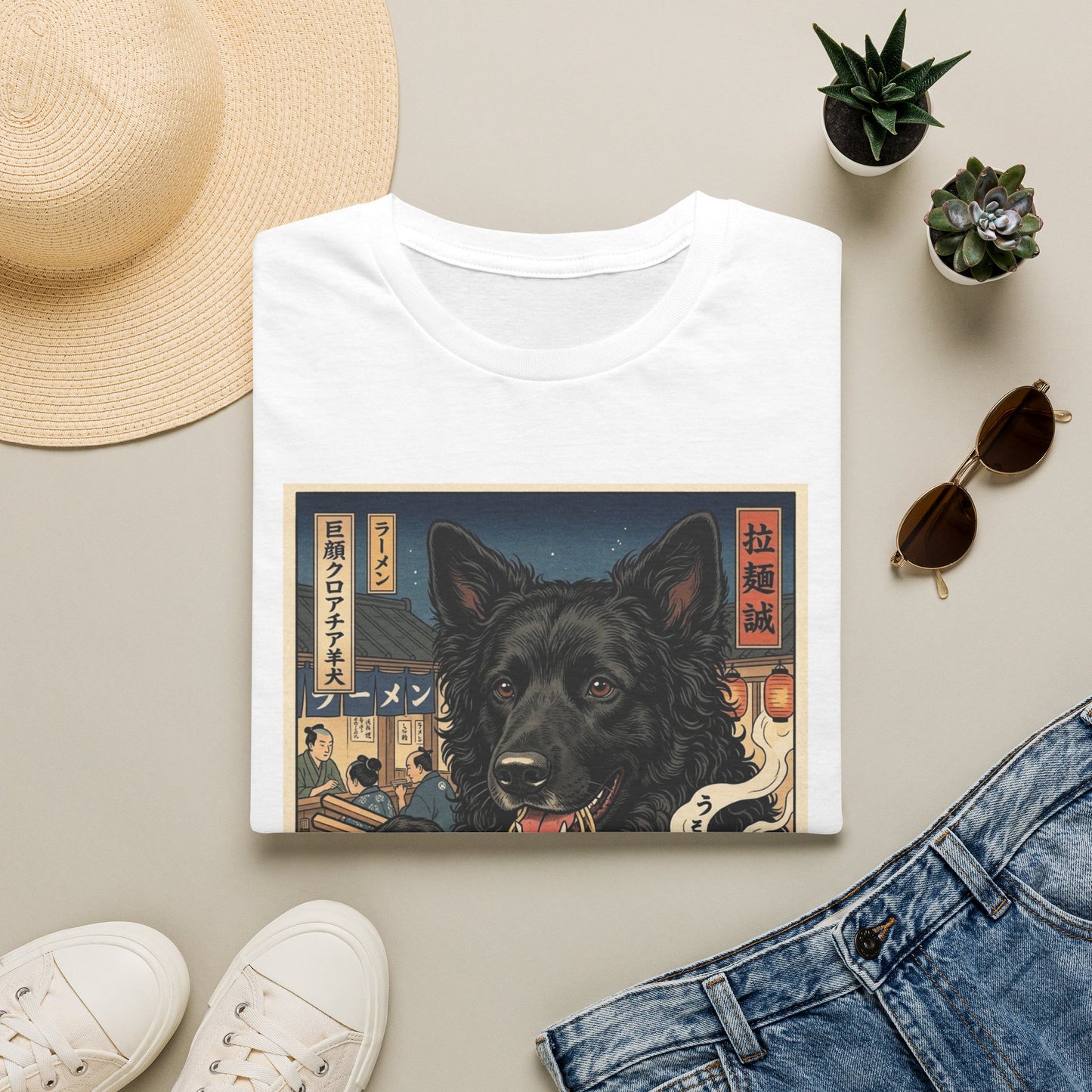 Croatian Sheepdog  Ramen Bowl T-Shirt | Japanese Noodle Shop Art