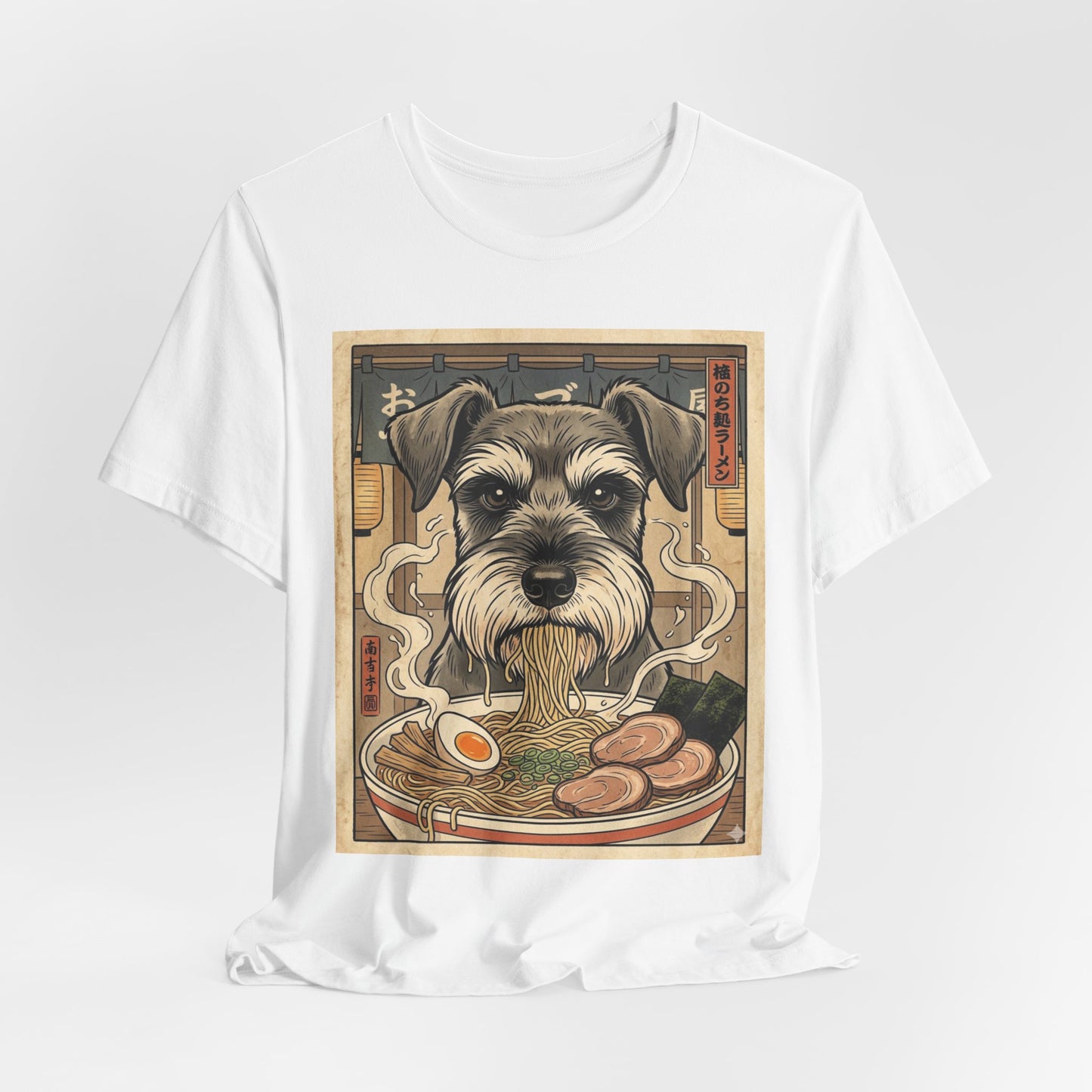 Miniature Schnauzer Ramen Tee — Vintage Japanese Dog Bowl Graphic T-Shirt
