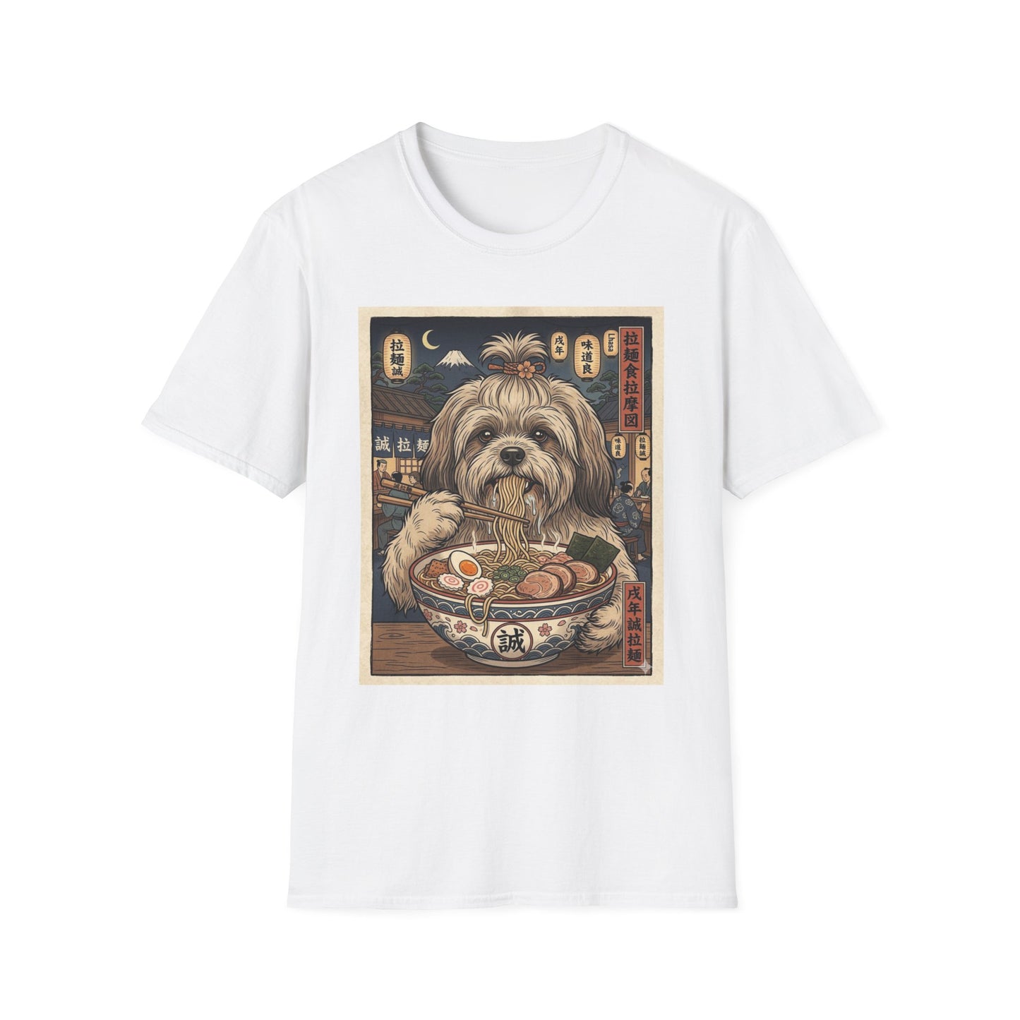Lhasa Apso Ramen Tee — Vintage Japanese Dog Graphic T-Shirt