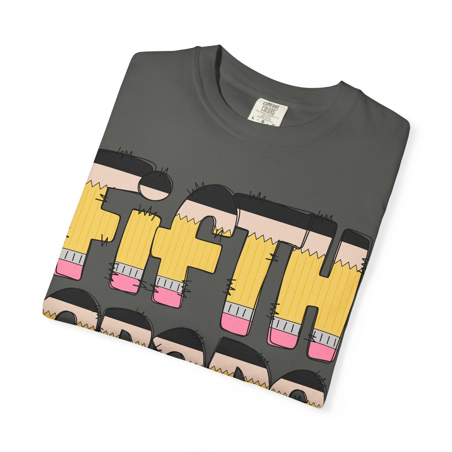Fifth Grade pencil graphic T-shirt | Teacher name customizable