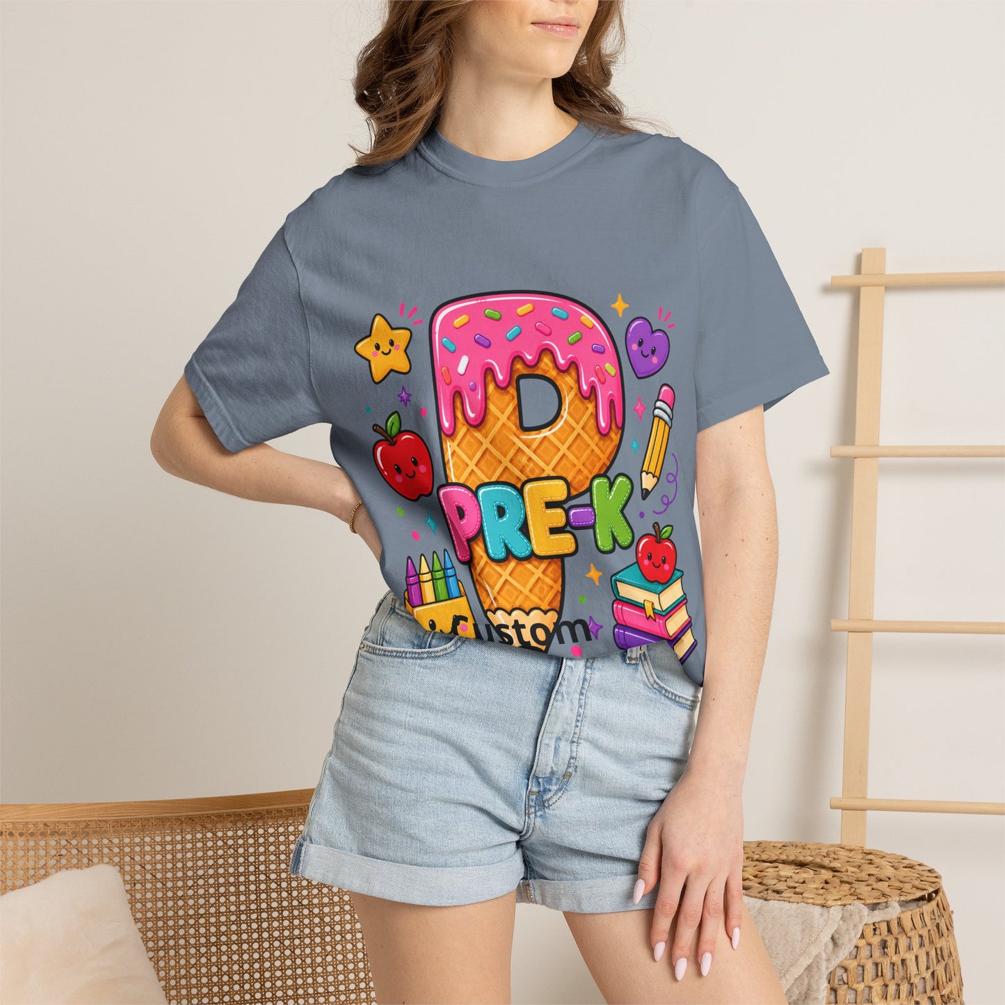 Pre-K Donut Ice Cream Cone Graphic T-Shirt | Preschool Teacher Shirt