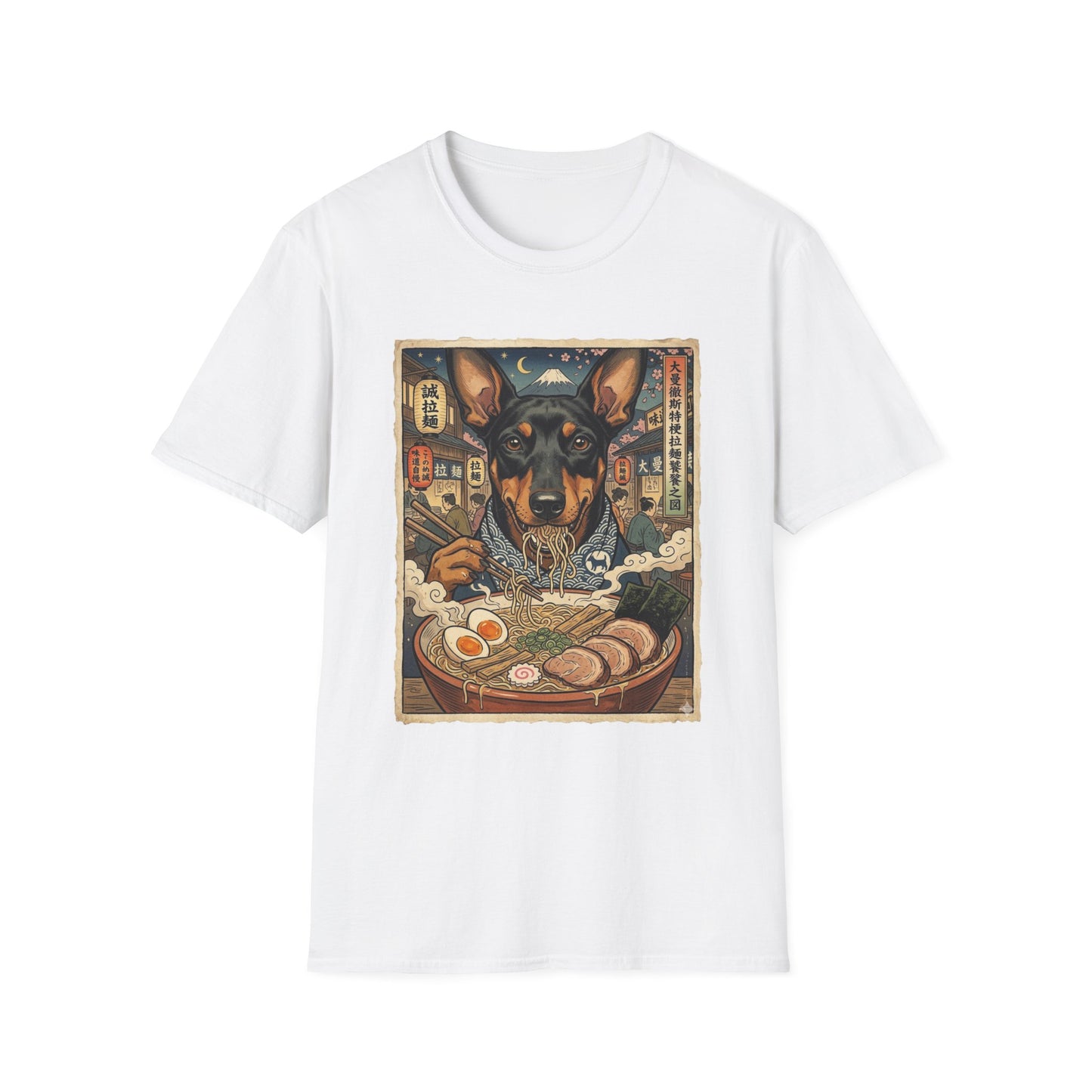 Manchester Terrier (standard) Ramen Shop T-Shirt — Vintage Japanese Street Art Dog Tee