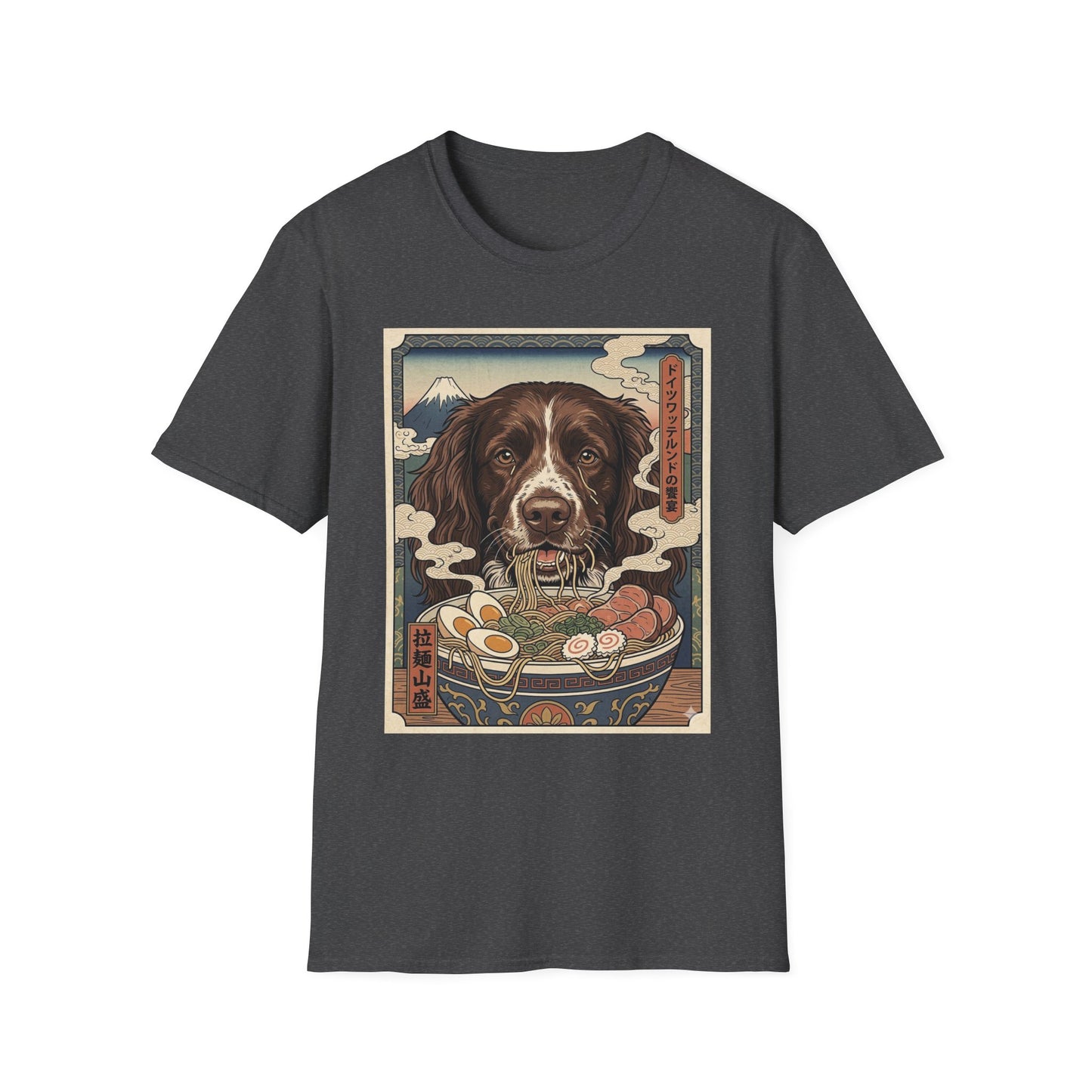 Deutscher Wachtelhund Dog Ramen Ukiyo-e T-Shirt — Japanese-Inspired Springer Spaniel Art Tee