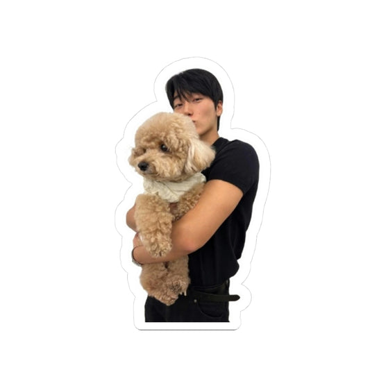 Choi San and the dog Kiss-Cut Stickers
