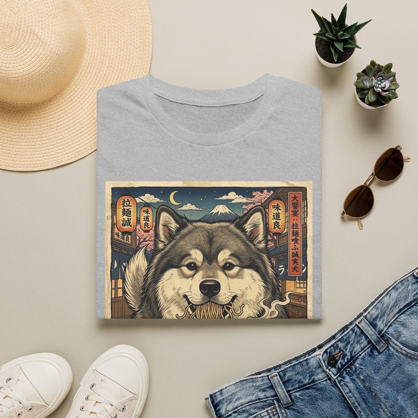 Finnish Lapphund Ramen Poster T-Shirt — Japanese Retro Dog Graphic Tee