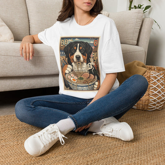 Ramen Dog T-Shirt — Cute Entlebucher Mountain Dog Ramen Bowl Graphic Tee