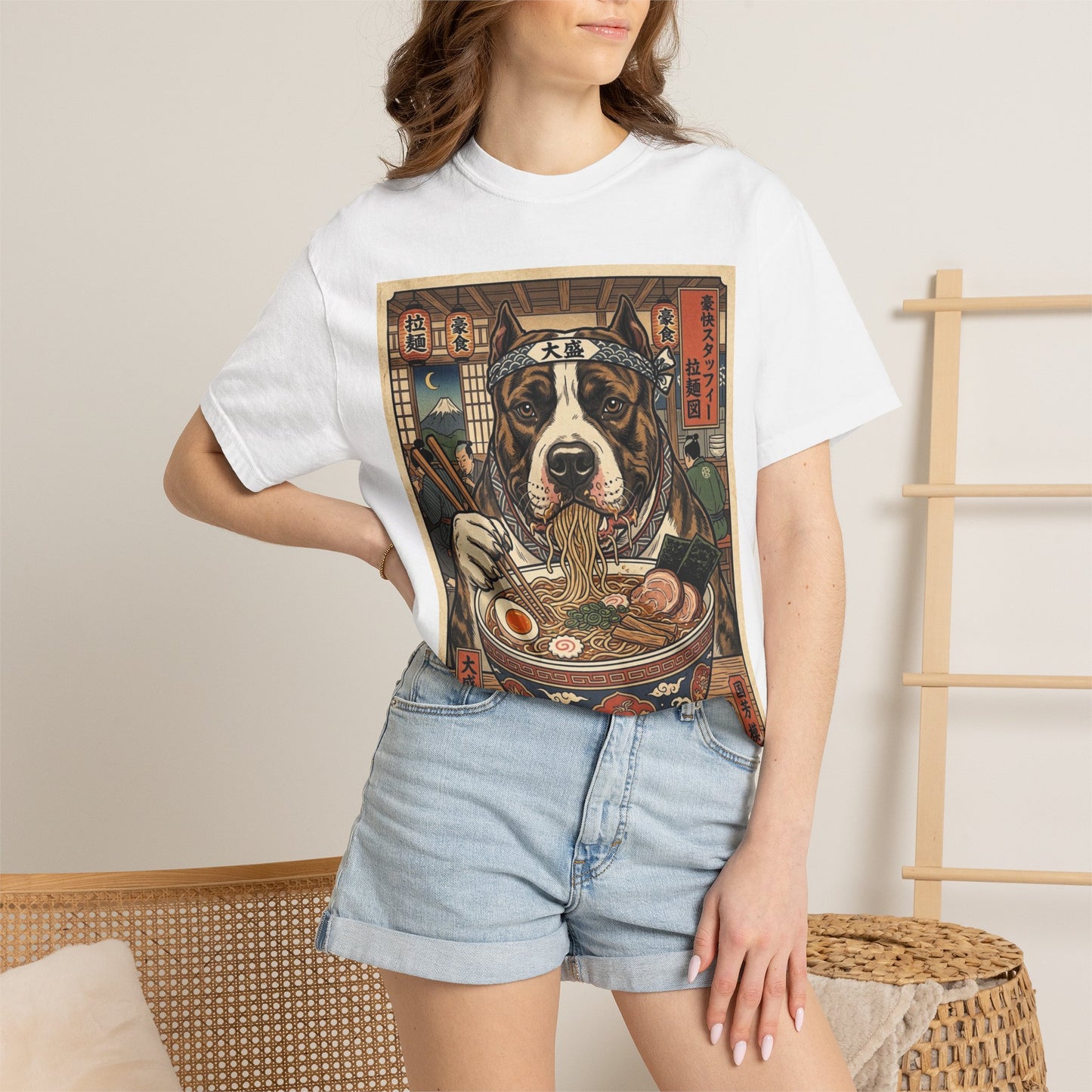 American Staffordshire Terrier Ramen Dog T-Shirt