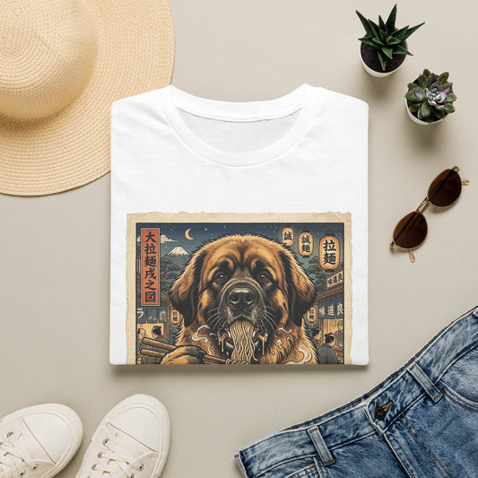Saint Bernard Ramen Graphic Tee — Vintage Japanese Street Dog T-Shirt
