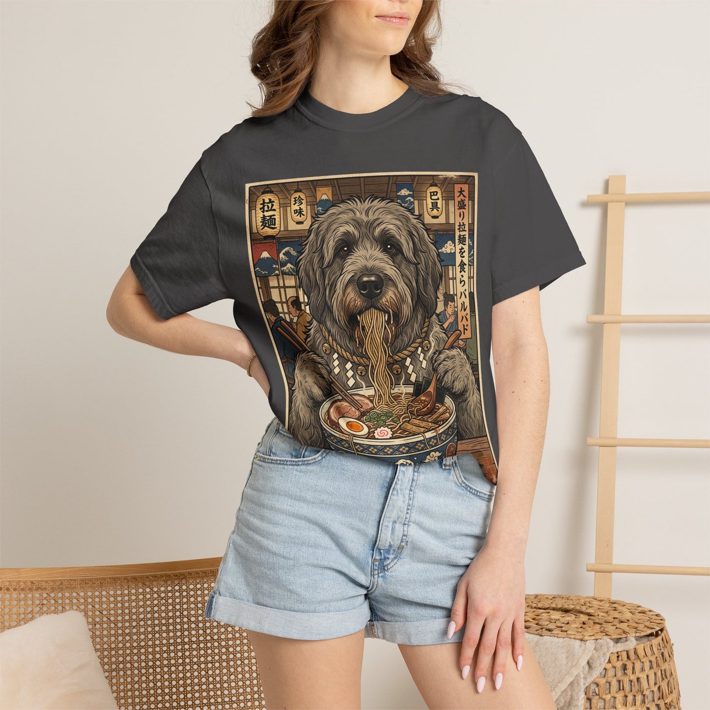 Barbado da Terceira Ramen Dog Illustration T-shirt