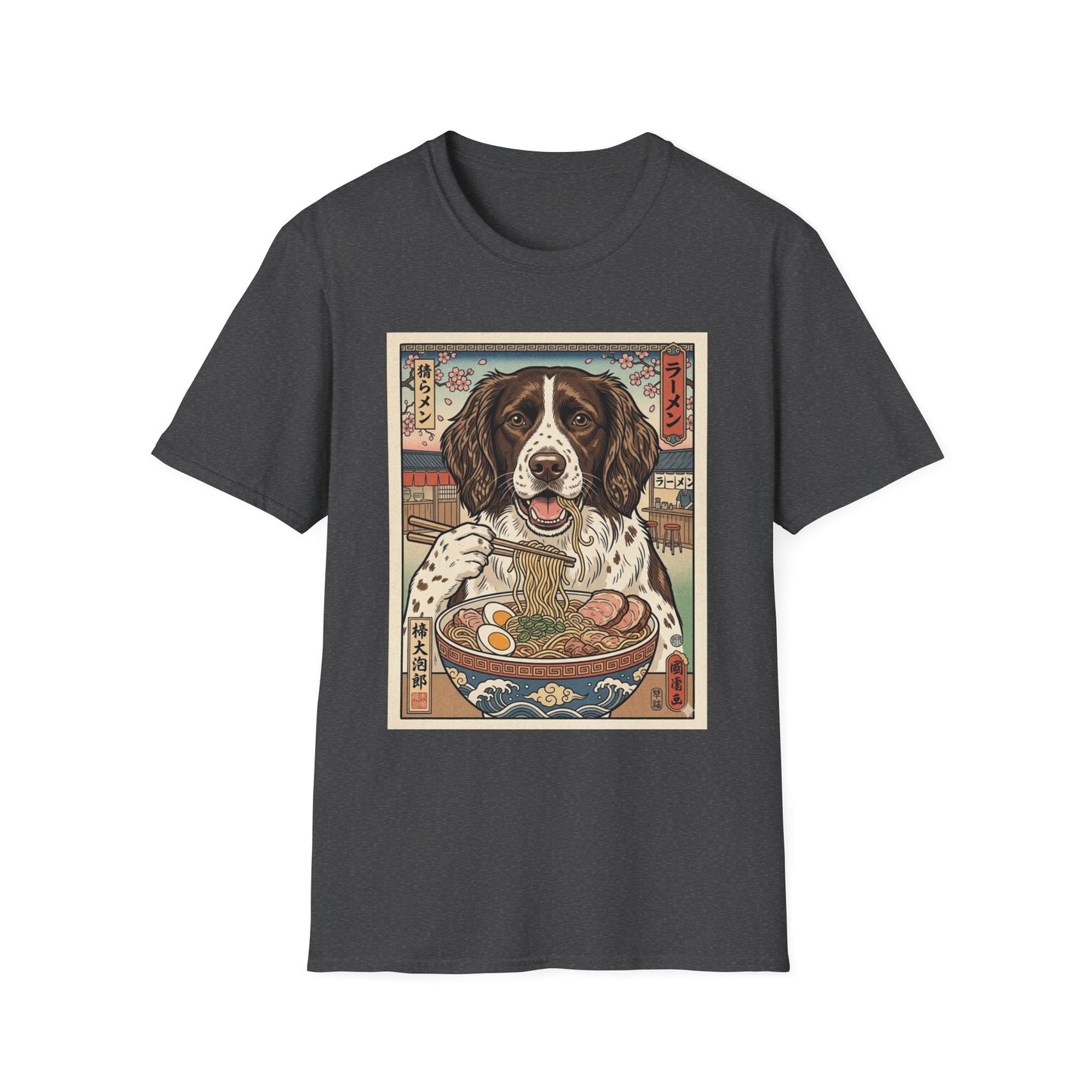 Drentsche Patrijshond Dog Ramen T-Shirt — Vintage Japanese Style Springer Spaniel Graphic Tee