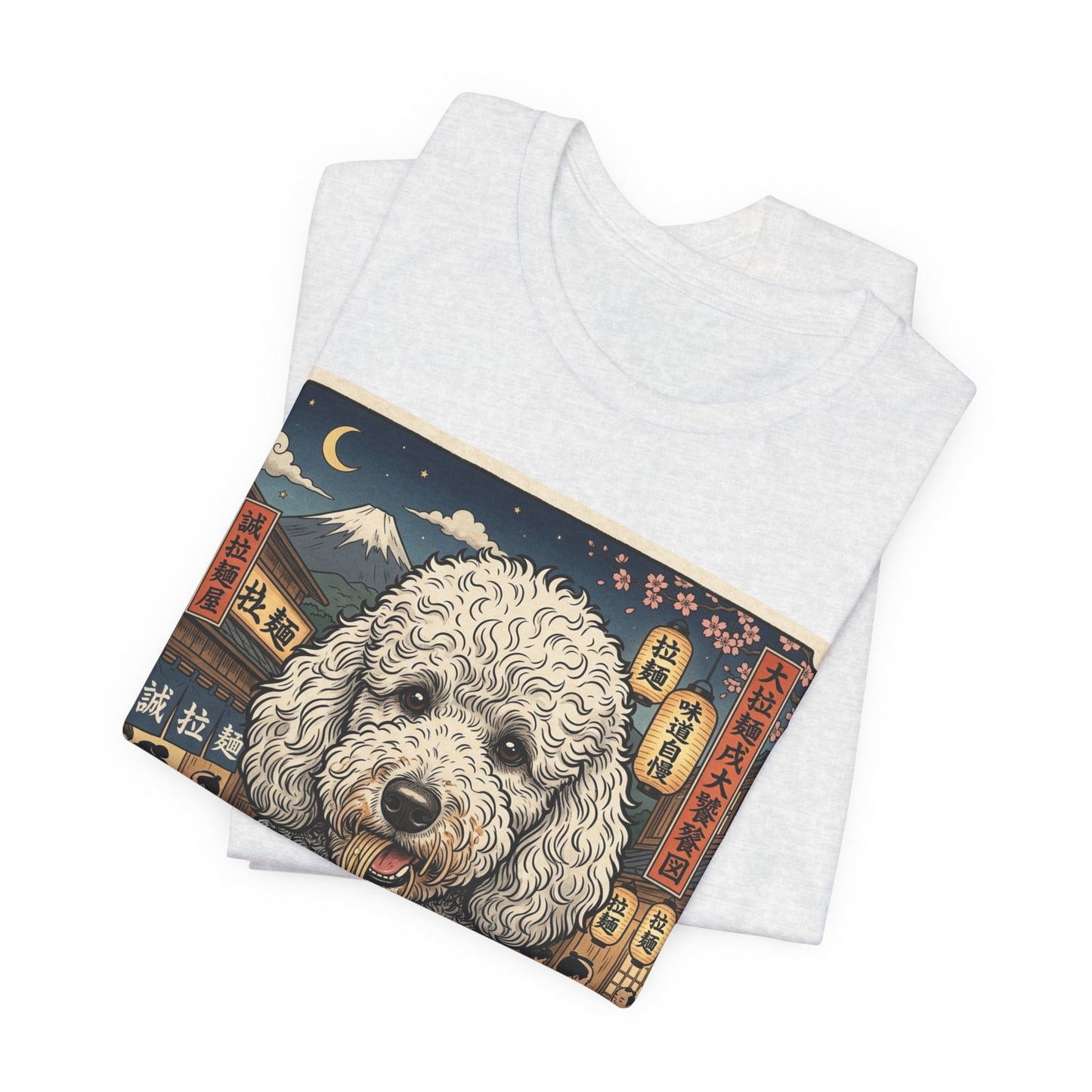 Ramen T-Shirt — Cute Miniature Poodle Eating Ramen Graphic Tee