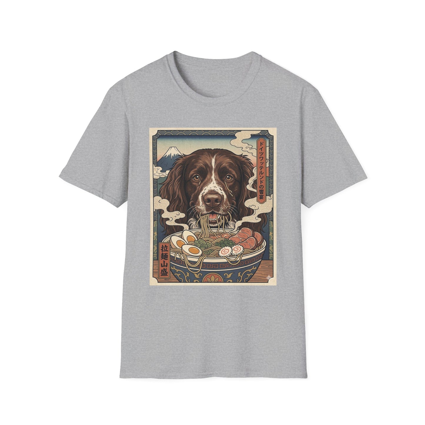 Deutscher Wachtelhund Dog Ramen Ukiyo-e T-Shirt — Japanese-Inspired Springer Spaniel Art Tee