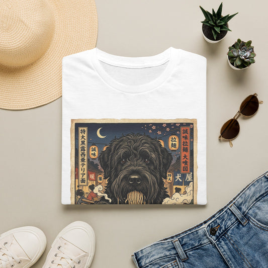 black Russian terrier Dog Ramen Bowl T-Shirt | Japanese Ukiyo-e Style