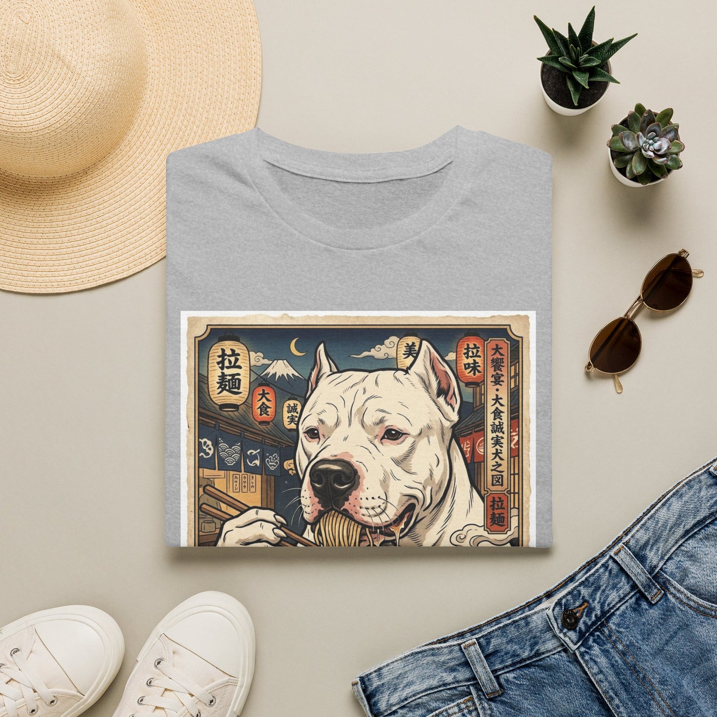 Dogo Argentino Ramen Dog T-Shirt — Vintage Dogo Argentino Noodle Bowl Tee