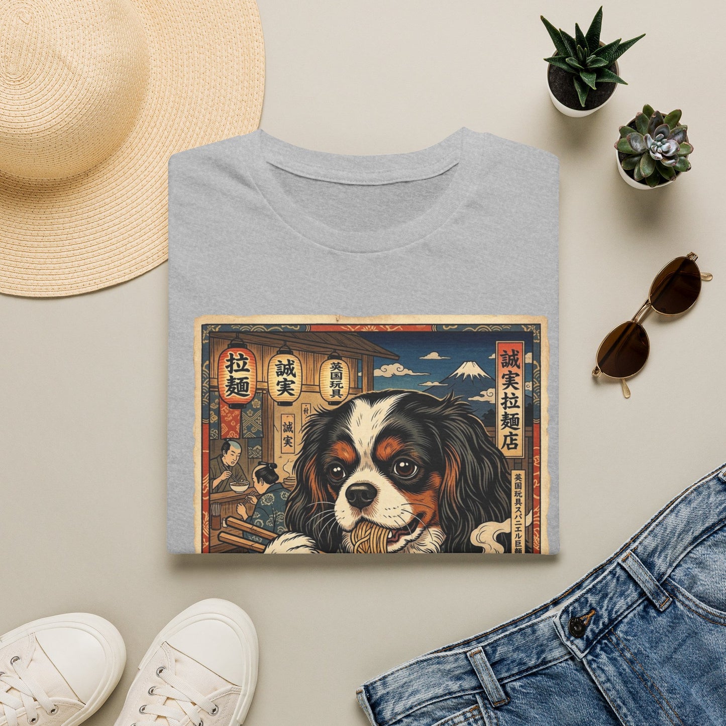 English Toy Spaniel Ramen Tee — Cute Dog Graphic T‑Shirt