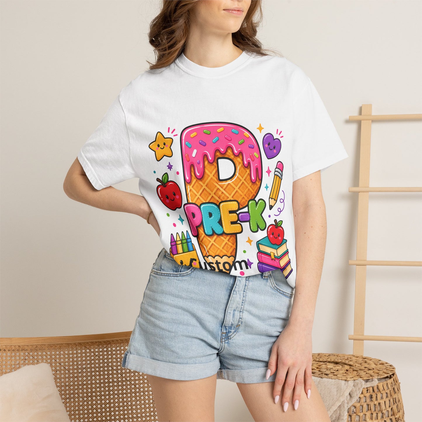 Pre-K Donut Ice Cream Cone Graphic T-Shirt | Preschool Teacher Shirt