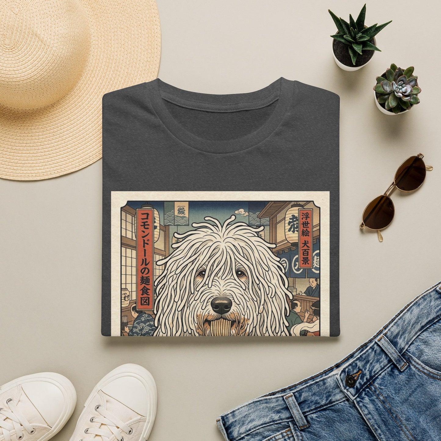 Komondor Dog Ramen T-Shirt — Vintage Japanese-Inspired Pet Graphic Tee