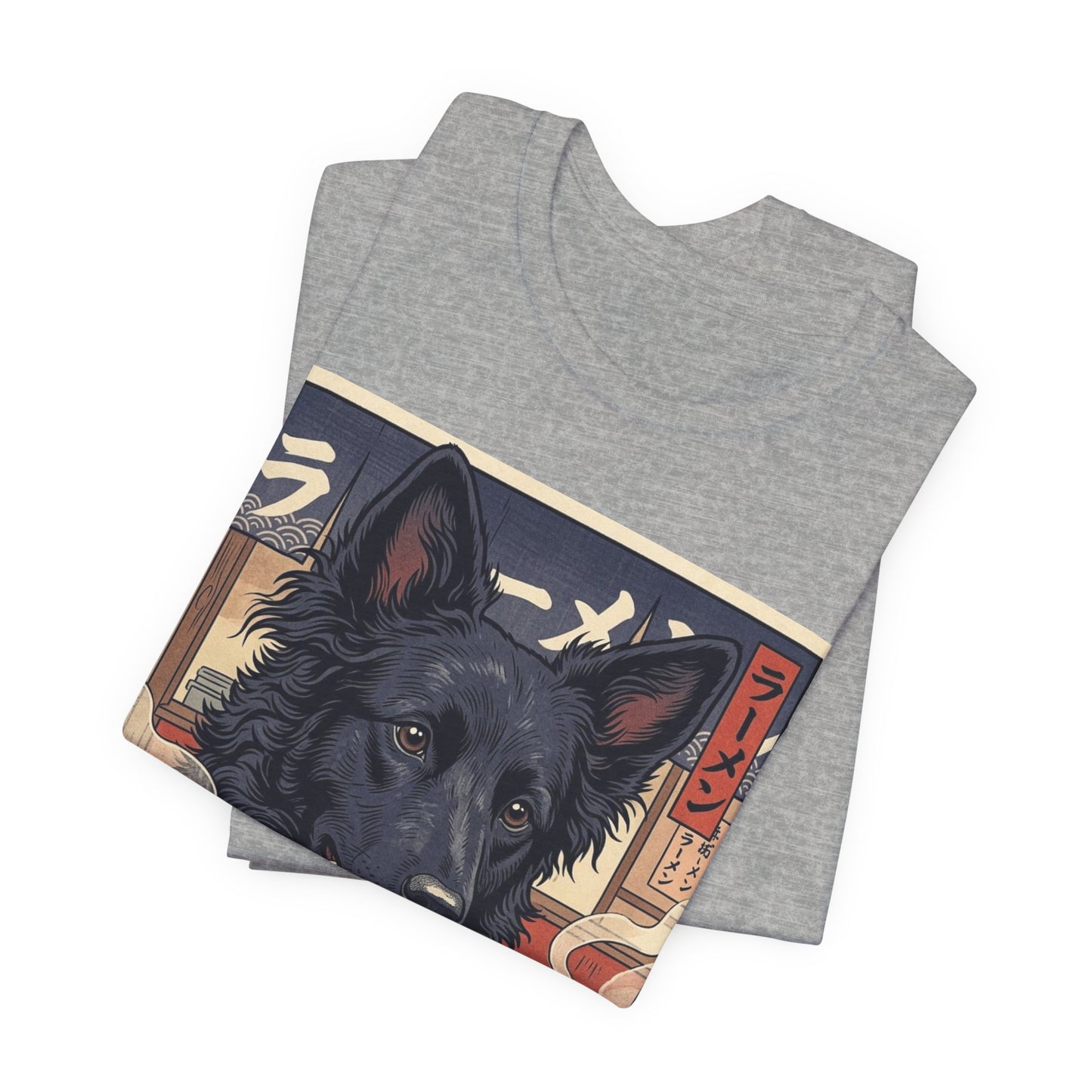 Ramen Dog T‑Shirt — Mudi Enjoying Steamy Ramen Graphic Tee