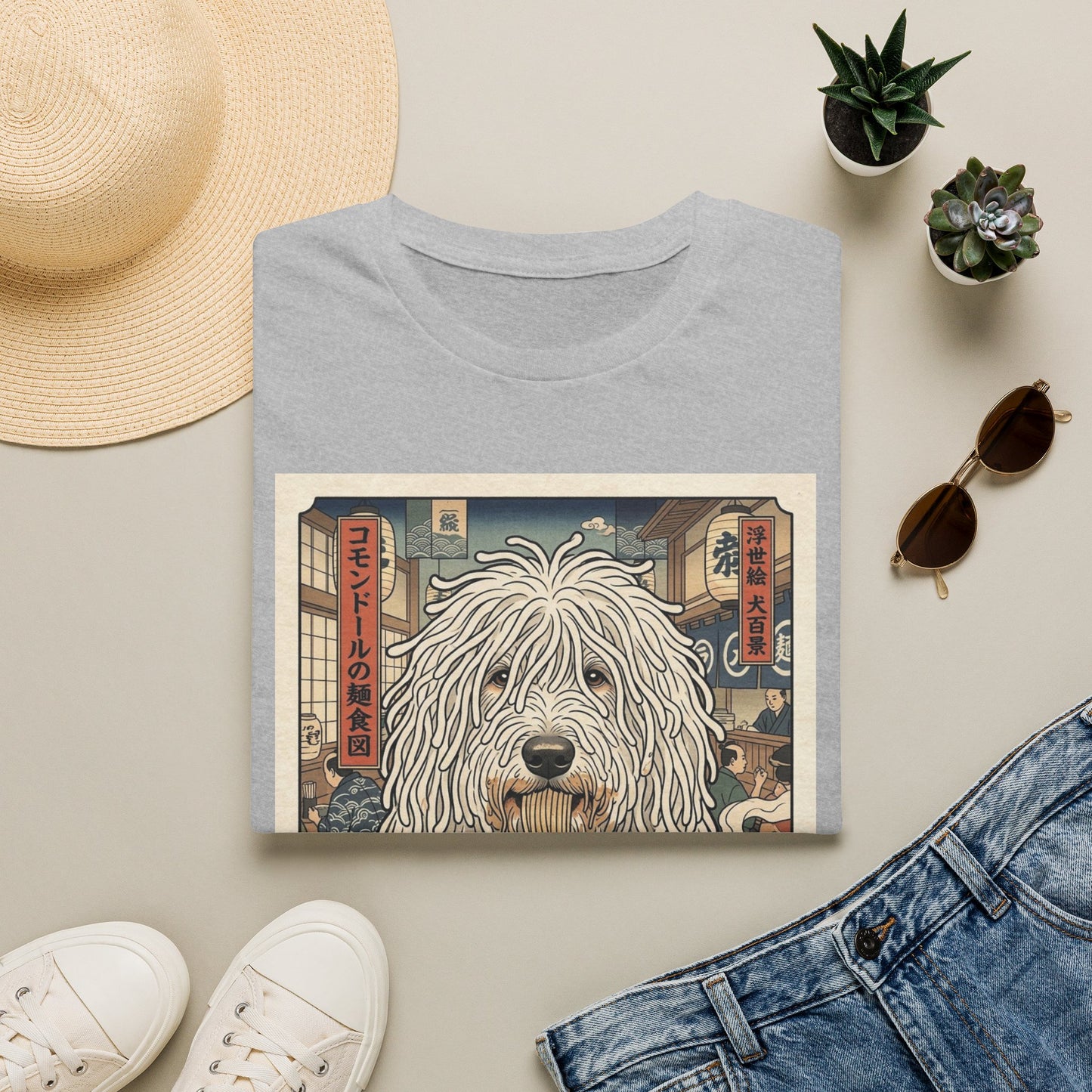 Komondor Dog Ramen T-Shirt — Vintage Japanese-Inspired Pet Graphic Tee