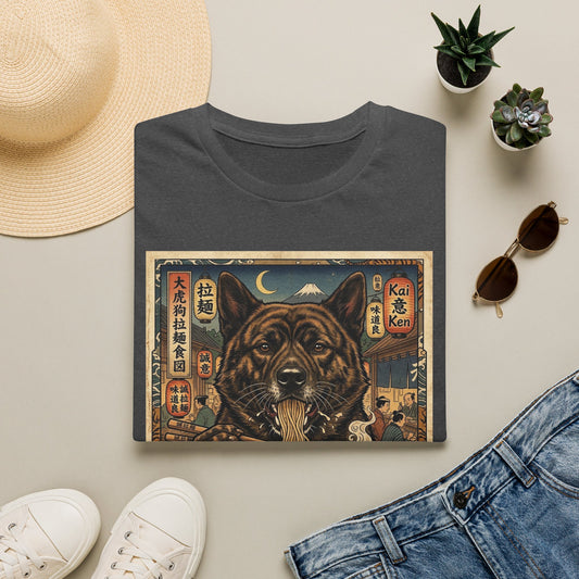 Ramen Dog T-Shirt — Vintage Japanese-Inspired Kai Ken Illustration