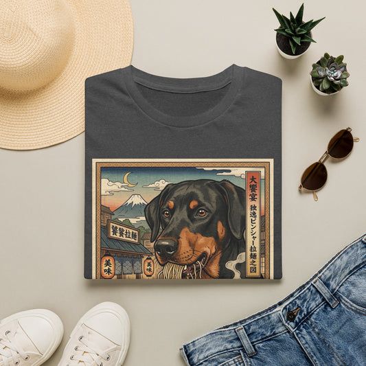 German Pinscher Ramen Ukiyo-e T-Shirt