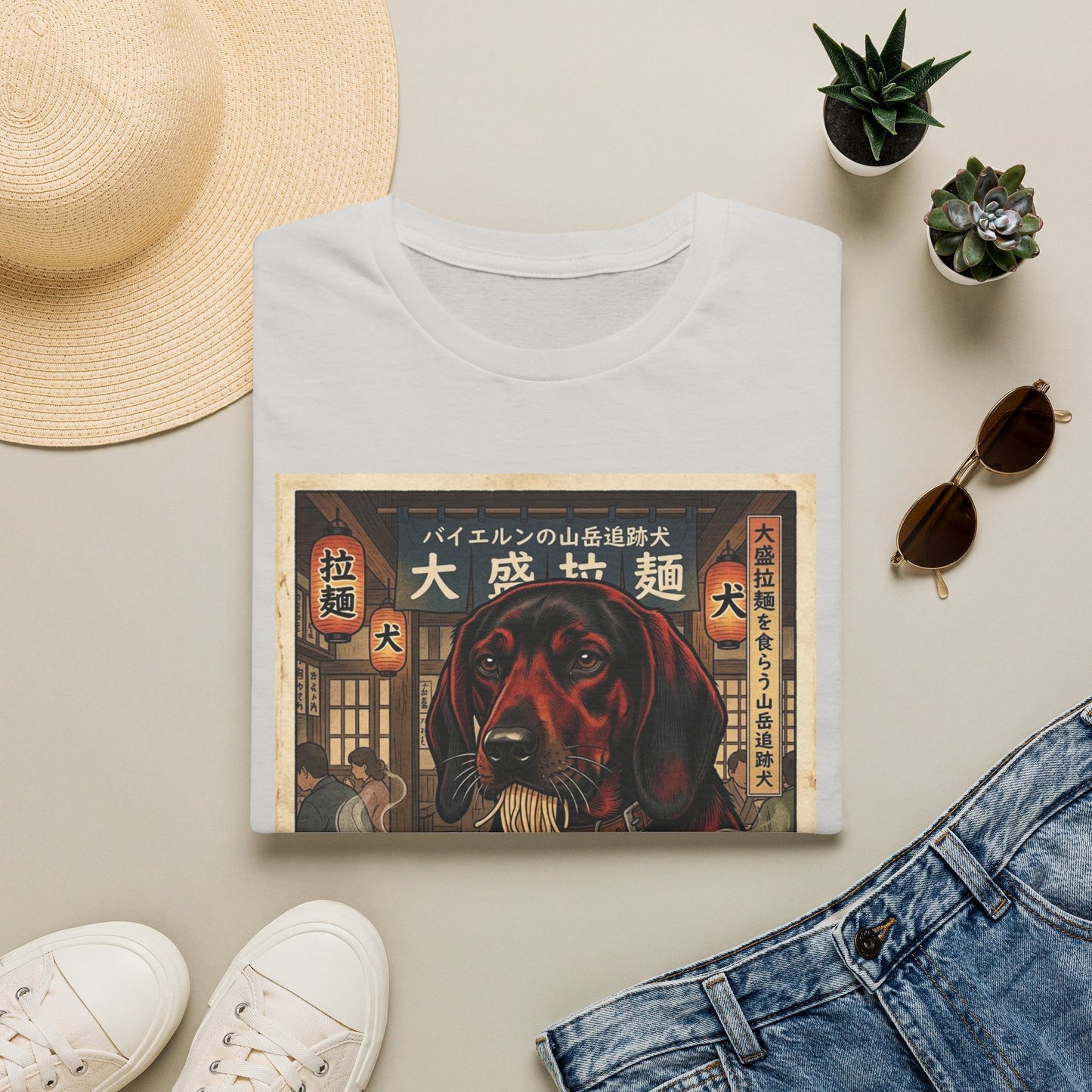 Bavarian Mountain Scent Hound Ramen Dog T-Shirt