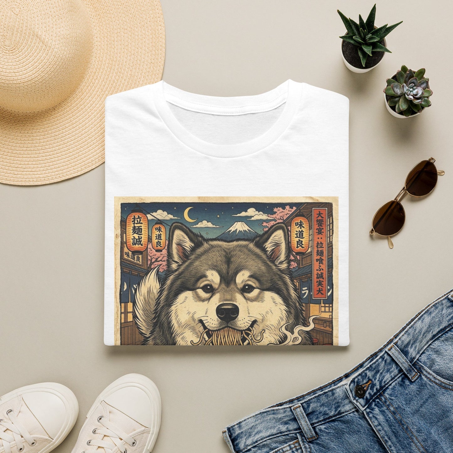 Finnish Lapphund Ramen Poster T-Shirt — Japanese Retro Dog Graphic Tee